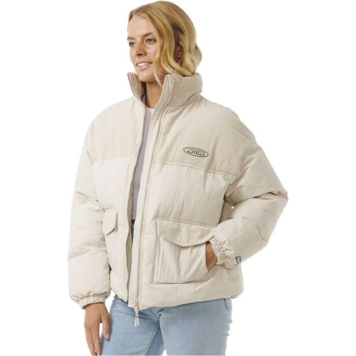 2024 Rip Curl Mujer Puffer De Cordn Mixto High Tide 02DWJA - Off White